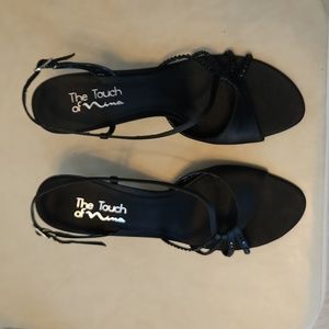 Black beaded dressy sandals